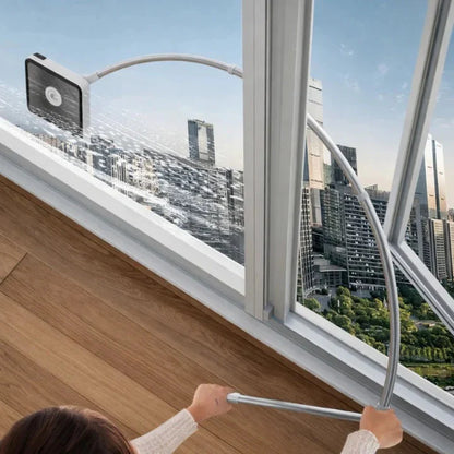 Window Cleaner Magnetic Two-Sided Microfiber & Extendable Handle