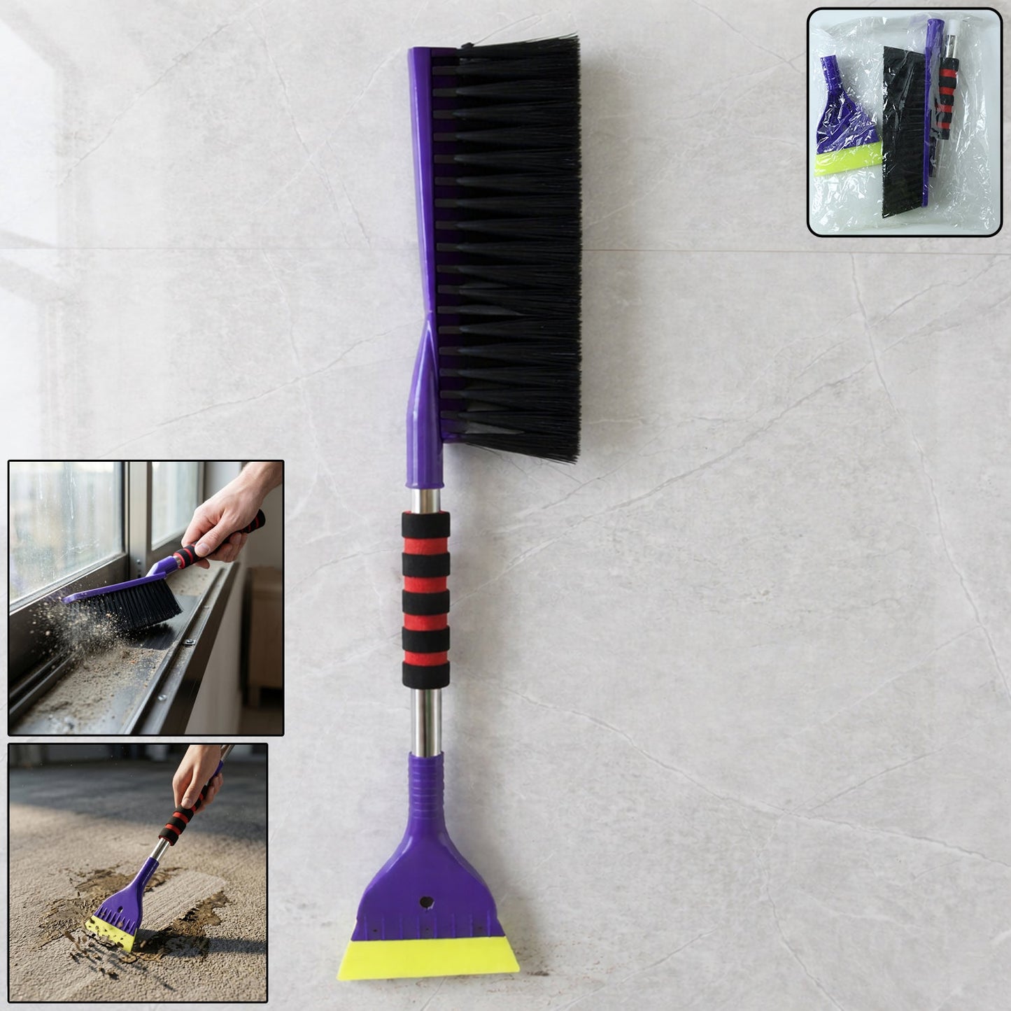 Window Track Cleaner 2-In-1 Brush & Scraper