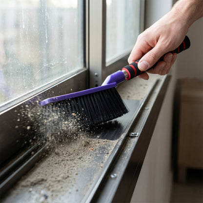 Window Track Cleaner 2-In-1 Brush & Scraper