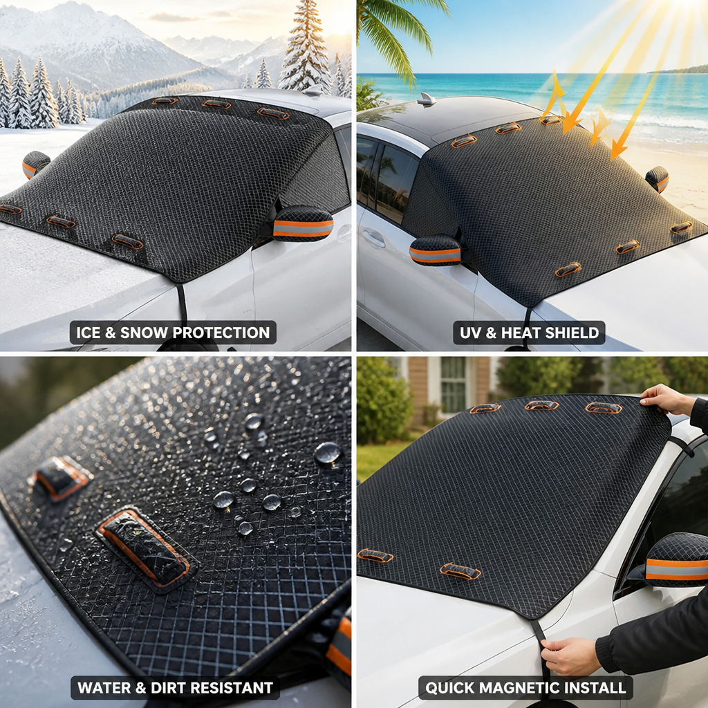 Windshield Cover Magnetic Attachment Oxford Fabric Year Round