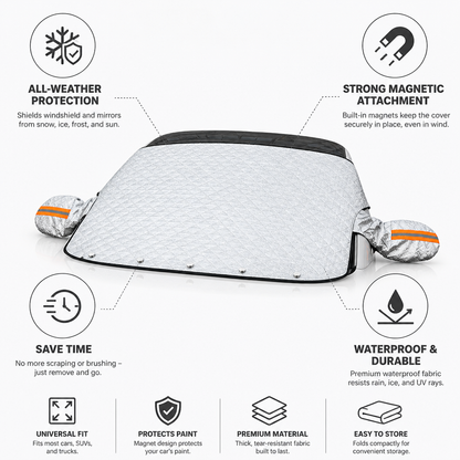 Windshield & Mirror Cover Magnetic Waterproof Universal Fit