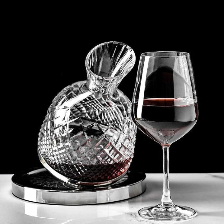 Wine Decanter 360° Rotating Hand-Blown Lead-Free Crystal