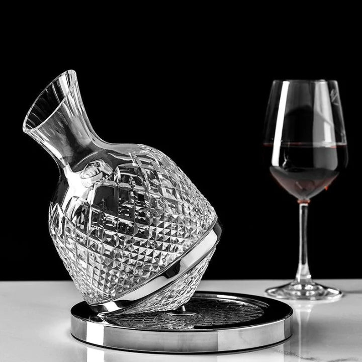 Wine Decanter 360° Rotating Hand-Blown Lead-Free Crystal