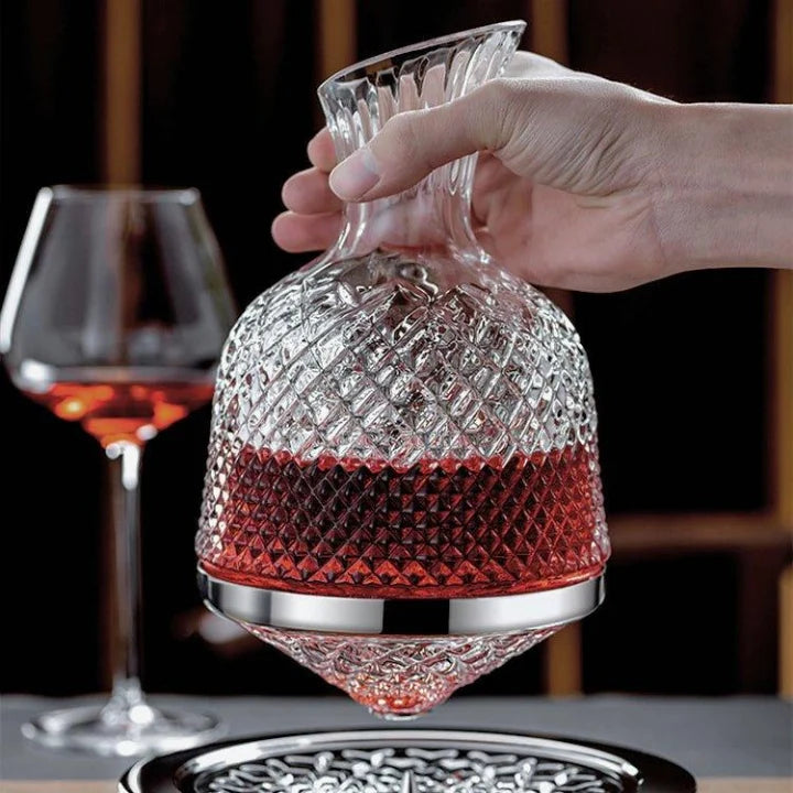 Wine Decanter 360° Rotating Hand-Blown Lead-Free Crystal