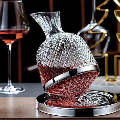 Wine Decanter 360° Rotating Hand-Blown Lead-Free Crystal