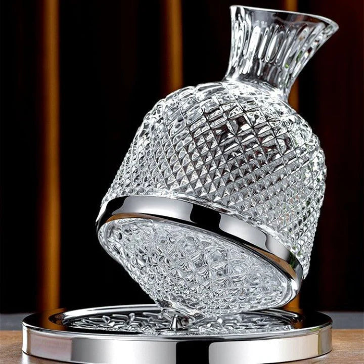 Wine Decanter 360° Rotating Hand-Blown Lead-Free Crystal