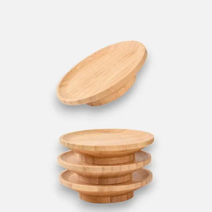 Wine Glass Snack Holder Bamboo Hands Free Set of 4