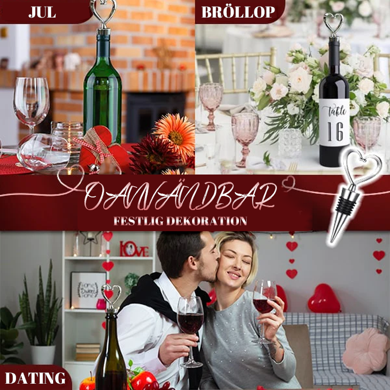 Wine Stopper Heart Handle Stainless Steel & Silicone Seal