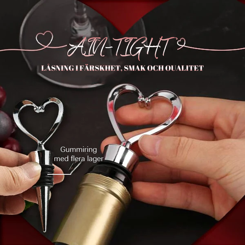 Wine Stopper Heart Handle Stainless Steel & Silicone Seal