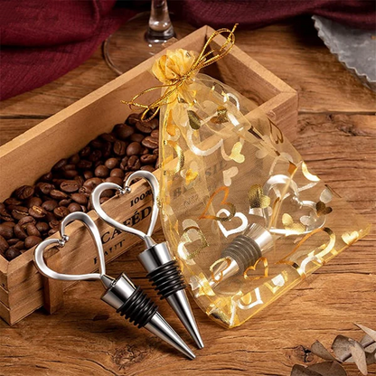 Wine Stopper Heart Handle Stainless Steel & Silicone Seal