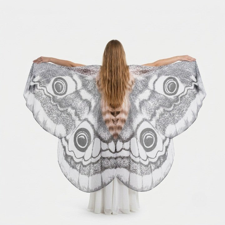 Wing Cloak Moth-Inspired Lightweight Chiffon One Size