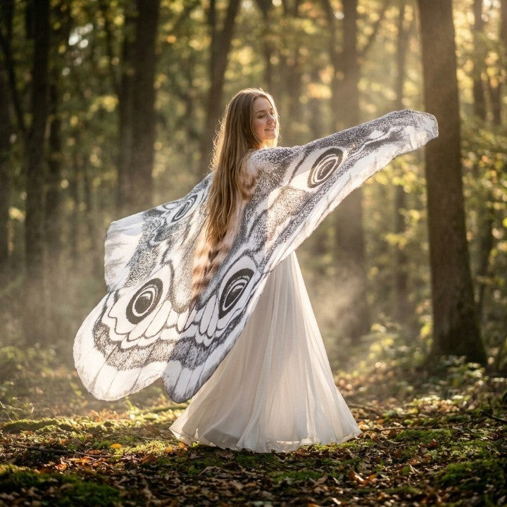 Wing Cloak Moth-Inspired Lightweight Chiffon One Size