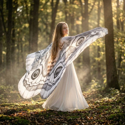 Wing Cloak Moth-Inspired Lightweight Chiffon One Size