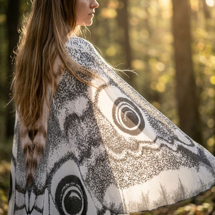 Wing Cloak Moth-Inspired Lightweight Chiffon One Size