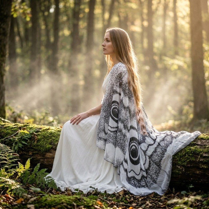 Wing Cloak Moth-Inspired Lightweight Chiffon One Size