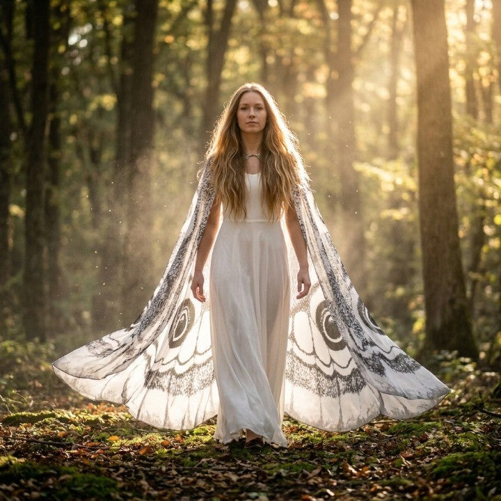 Wing Cloak Moth-Inspired Lightweight Chiffon One Size