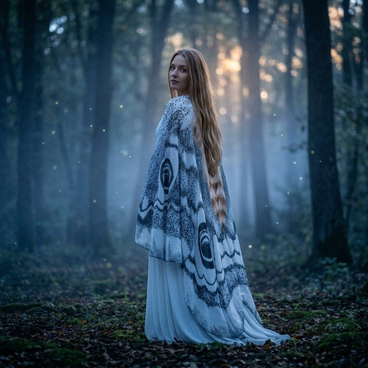 Wing Cloak Moth-Inspired Lightweight Chiffon One Size