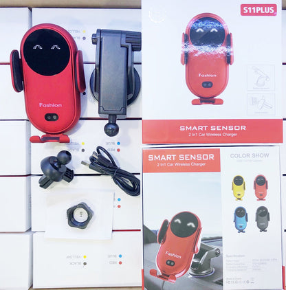 Wireless Car Charger 15W Fast Charging Auto-Clamp