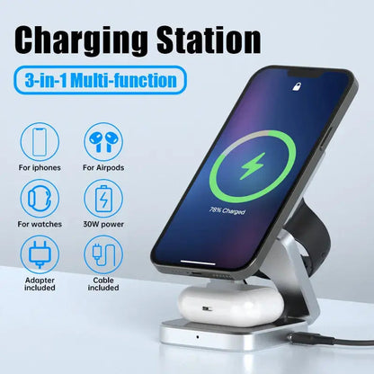 Wireless Charger 3-in-1 Foldable USB-C