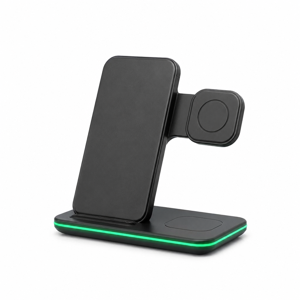 Wireless Charging Station 3-in-1 Compact Overcharge Protection