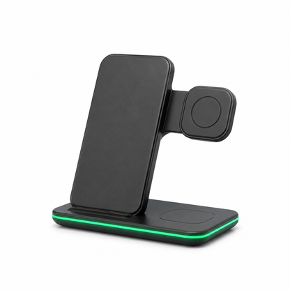 Wireless Charging Station 3-in-1 Compact Overcharge Protection