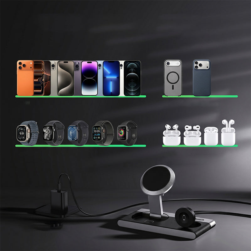 Wireless Charging Station 3-in-1 Magnetic Foldable