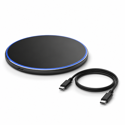 Wireless Charging Station with LED Light Ring (30W Fast Charging)