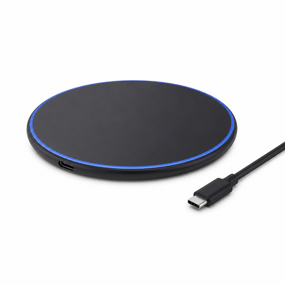 Wireless Charging Station with LED Light Ring (30W Fast Charging)