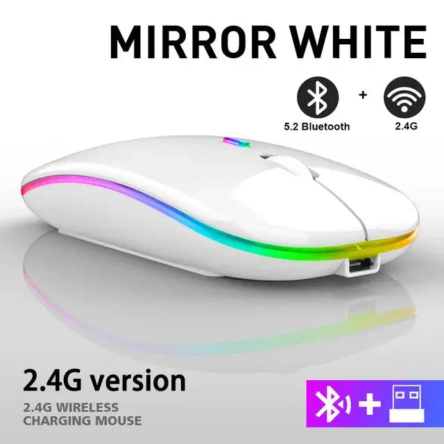 Wireless Mouse Slim Ergonomic Bluetooth & 2.4 GHz