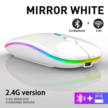 Wireless Mouse Slim Ergonomic Bluetooth & 2.4 GHz