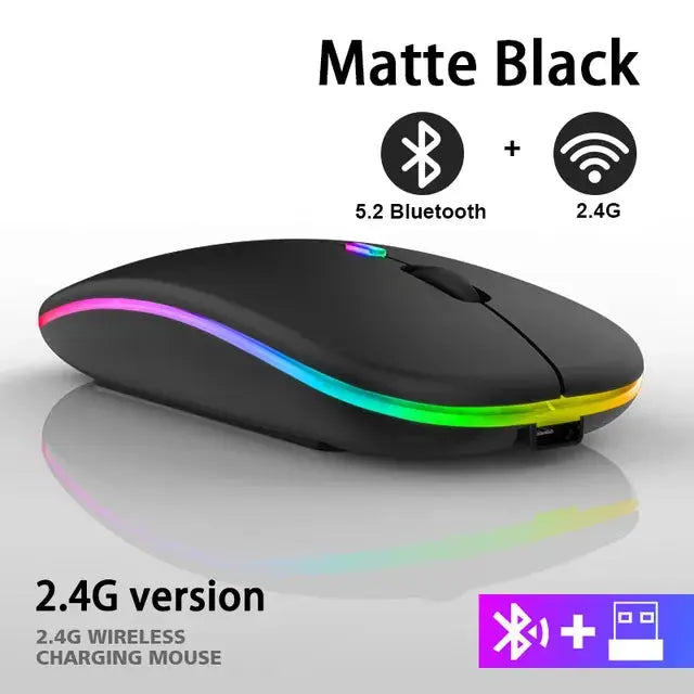 Wireless Mouse Slim Ergonomic Bluetooth & 2.4 GHz