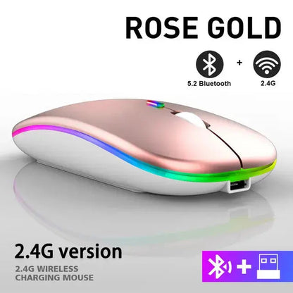 Wireless Mouse Slim Ergonomic Bluetooth & 2.4 GHz