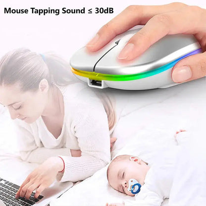 Wireless Mouse Slim Ergonomic Bluetooth & 2.4 GHz