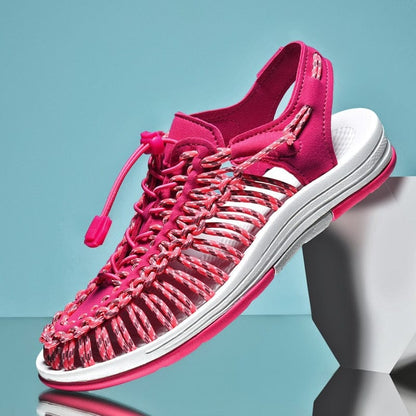 Women's Sandals Breathable Braided Upper Flexible Rubber Sole