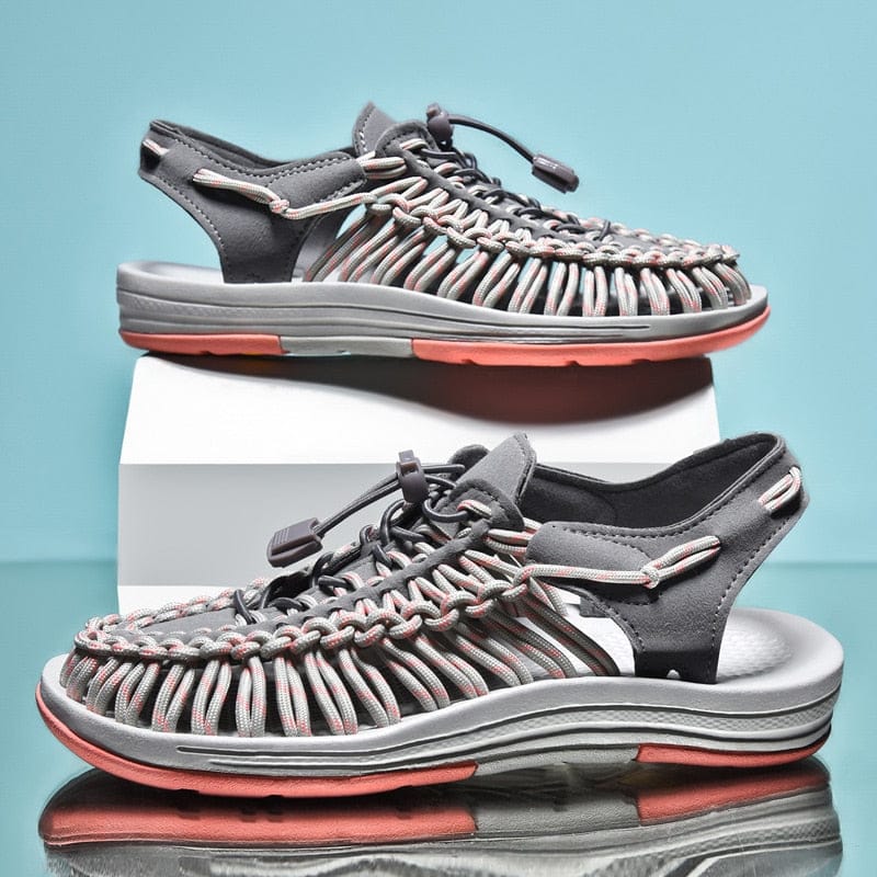 Women's Sandals Breathable Braided Upper Flexible Rubber Sole