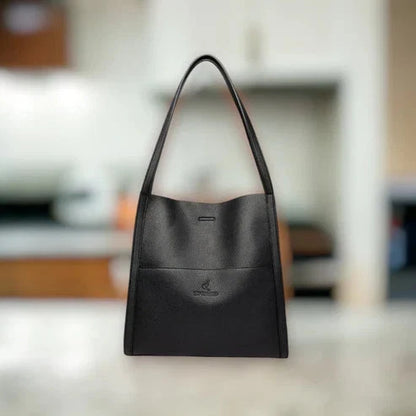 Women's Shoulder Bag Genuine Leather Zipper & Multiple Compartments