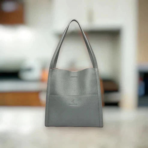 Women's Shoulder Bag Genuine Leather Zipper & Multiple Compartments