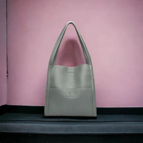Women's Shoulder Bag Genuine Leather Zipper & Multiple Compartments