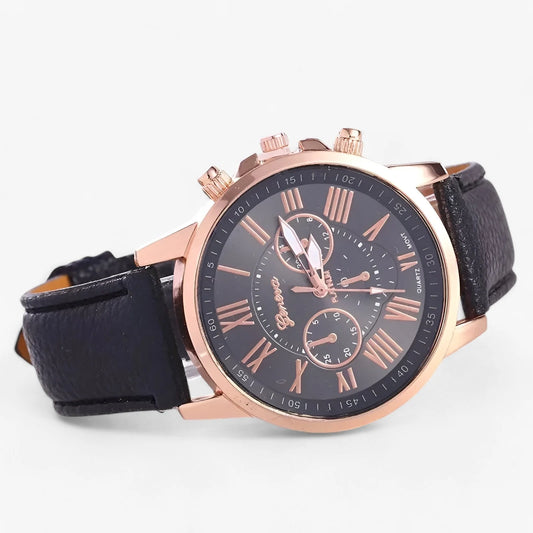 Women's Watch Roman Numerals Genuine Leather Waterproof