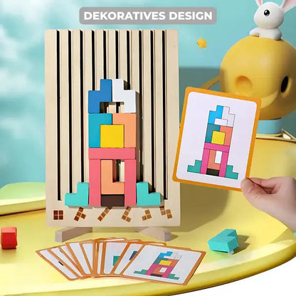 Wooden Puzzle Tetris-Style Set of 20 FSC-Certified