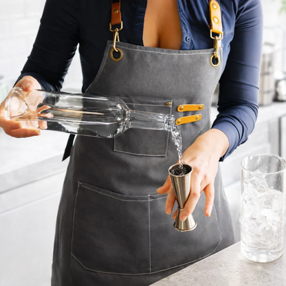 Work Apron Canvas Cross-Back Straps & Tool Pockets