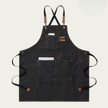 Work Apron Canvas Cross-Back Straps & Tool Pockets