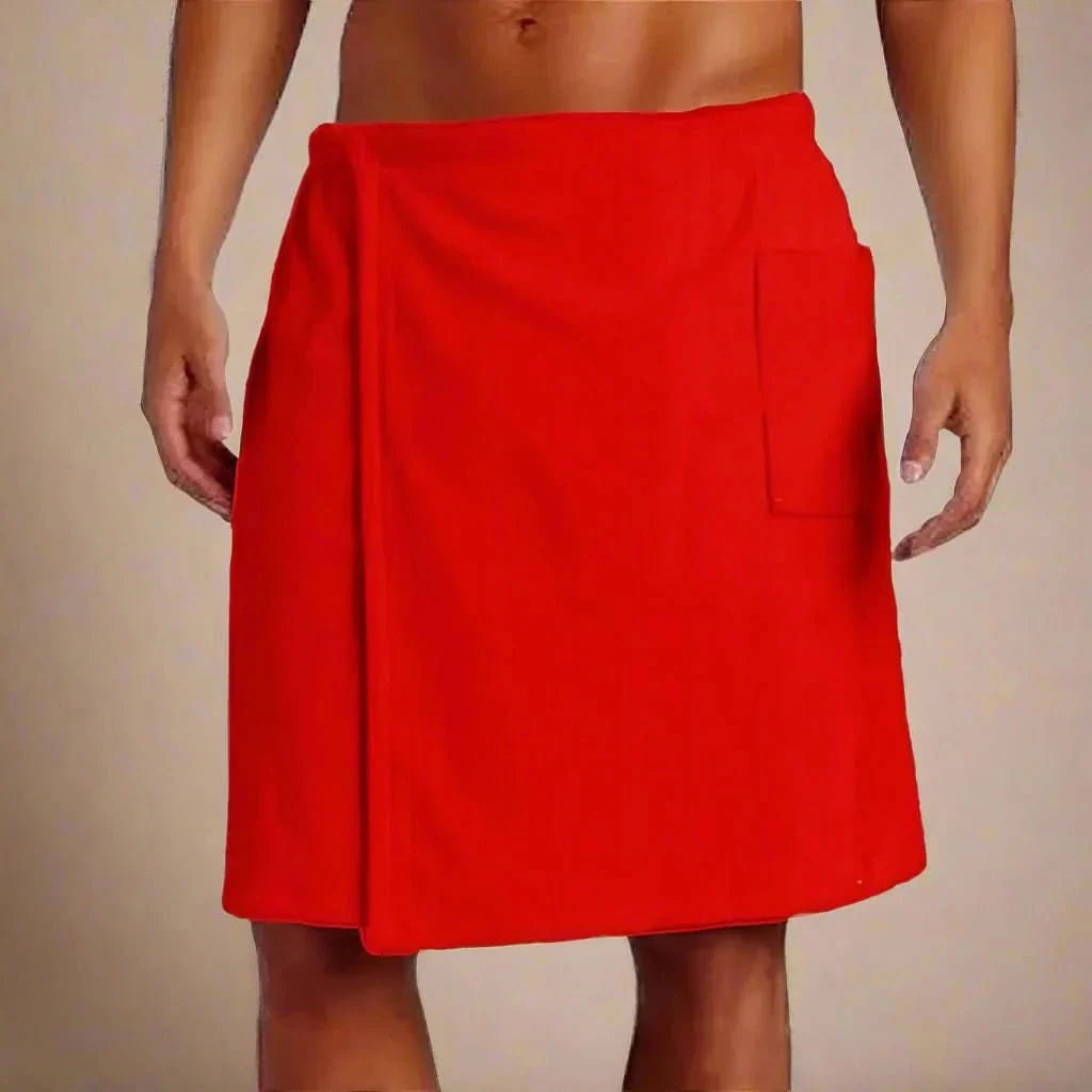 Wrap Bathrobe Coral Fleece Velcro Closure & Pocket