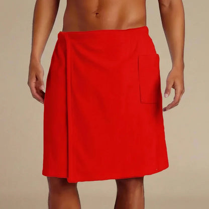 Wrap Bathrobe Coral Fleece Velcro Closure & Pocket