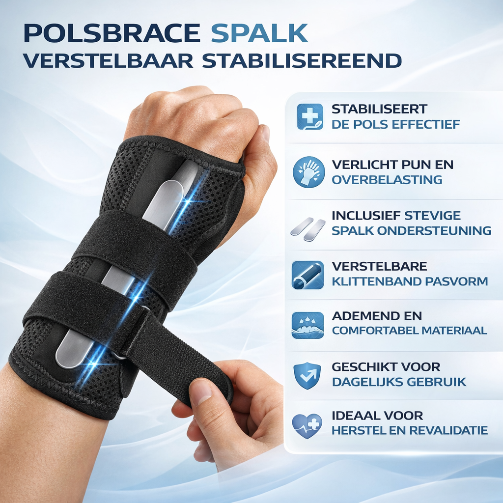 Wrist Brace With Splint Adjustable Velcro Breathable Fabric