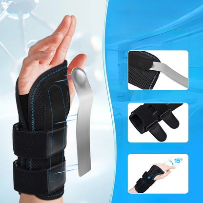 Wrist Brace With Splint Adjustable Velcro Breathable Fabric