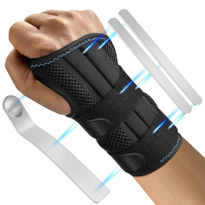 Wrist Brace With Splint Adjustable Velcro Breathable Fabric