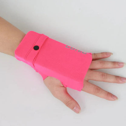Wrist Phone Pouch Slim Elastic Fit Snap Closure