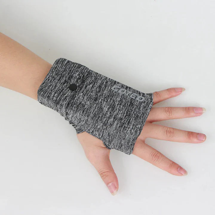 Wrist Phone Pouch Slim Elastic Fit Snap Closure