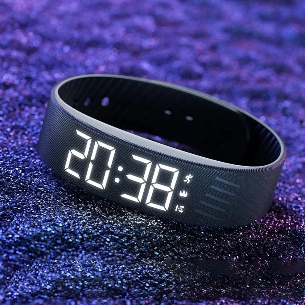 Wristband Vibration Alarm Adjustable Silicone LED Display